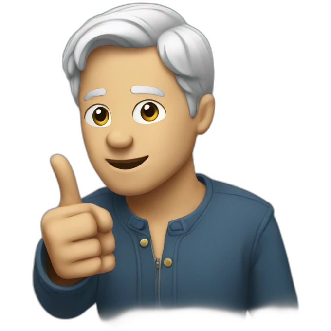 Man pointing small emoji