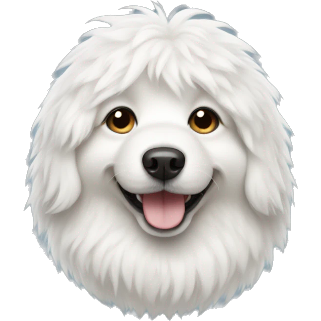 fluffy white dog emoji