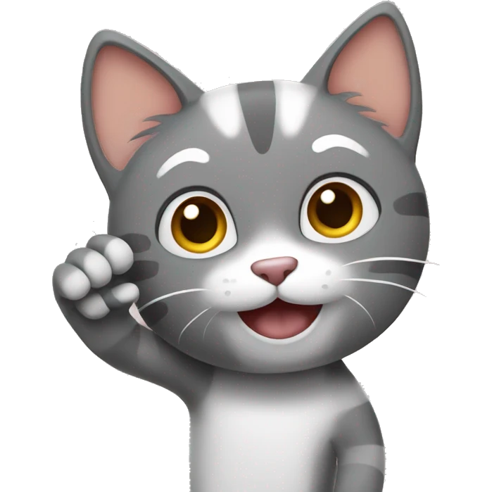 cat waving hand
 emoji