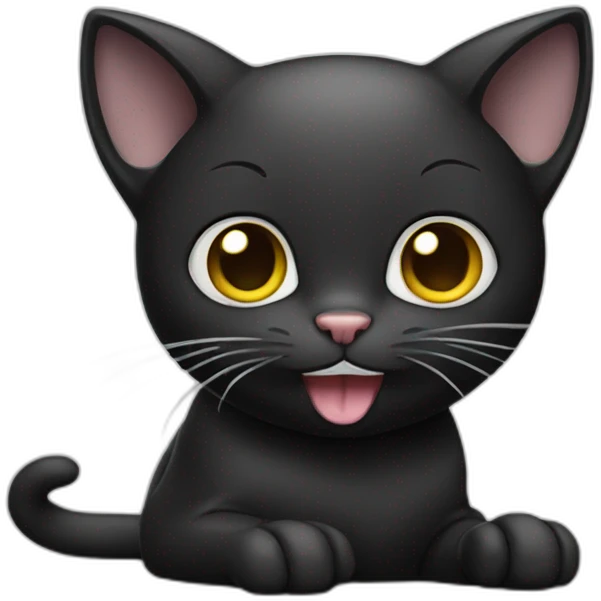 Black cat with White mouse emoji