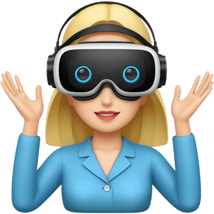 VR wearing woman emoji