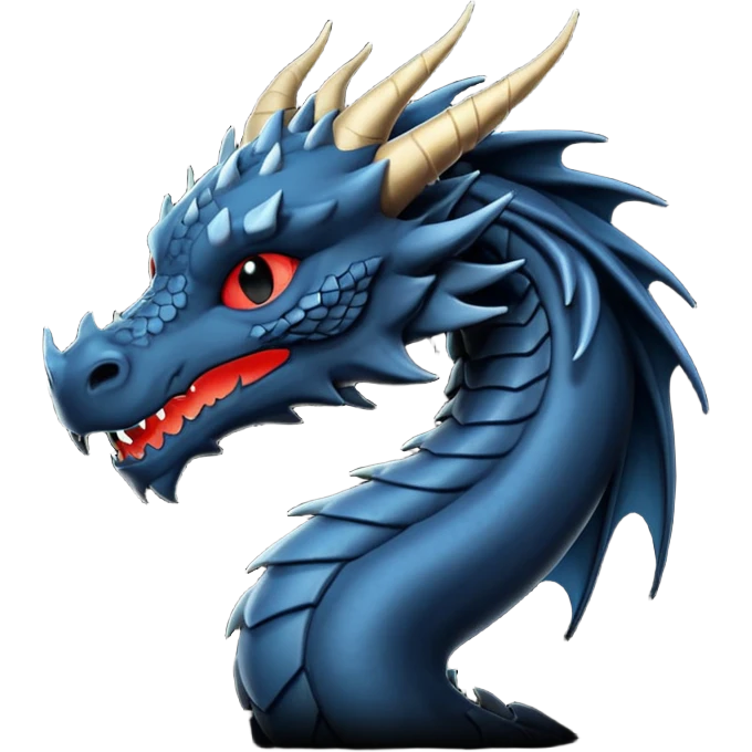 iOS emoji, minimal dragon symbol, dark fantasy, line icon emoji