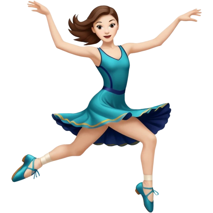 Jazz dancer white with brown hair wearing jazz shoes  emoji