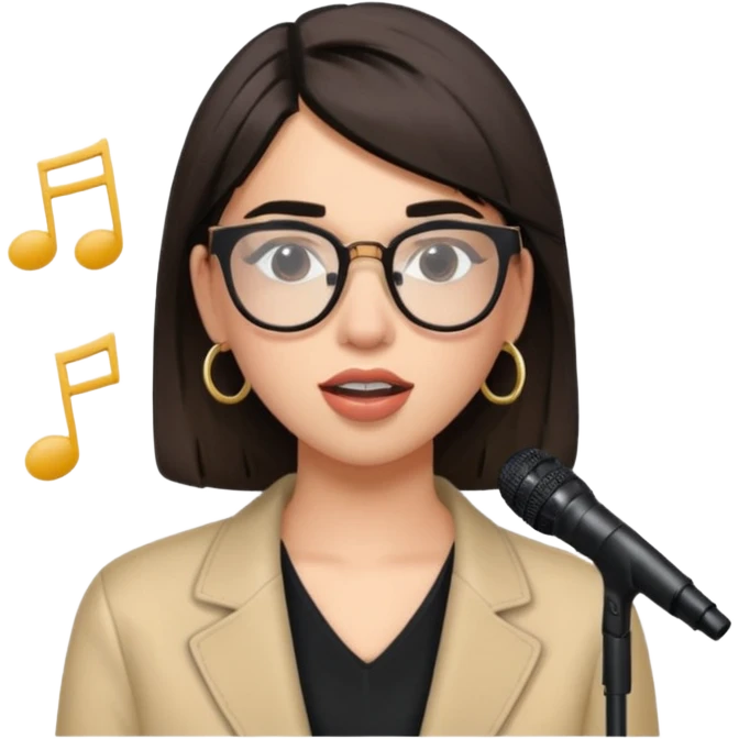 dua lipa with glasses singing  emoji