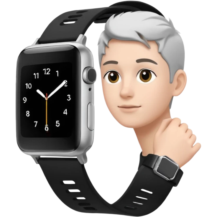 Young person wearing a smartwatch emoji