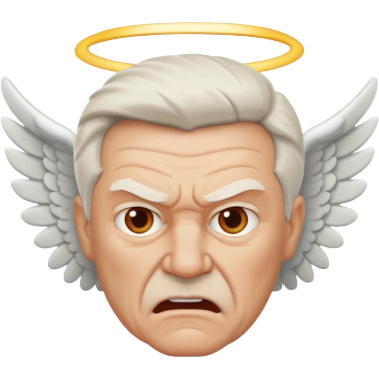 Angry older white male Italian animated angel I don't want a real face emoji