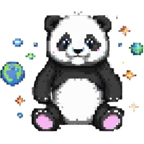 panda floating in space emoji
