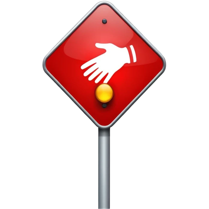 Crosswalk Light icon , Red stop hand. emoji