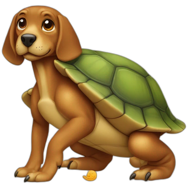 tortue sur un chien roux emoji