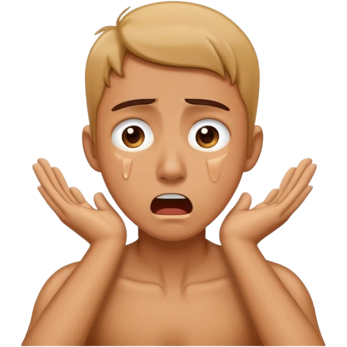 person shocked grabbing neck crying emoji