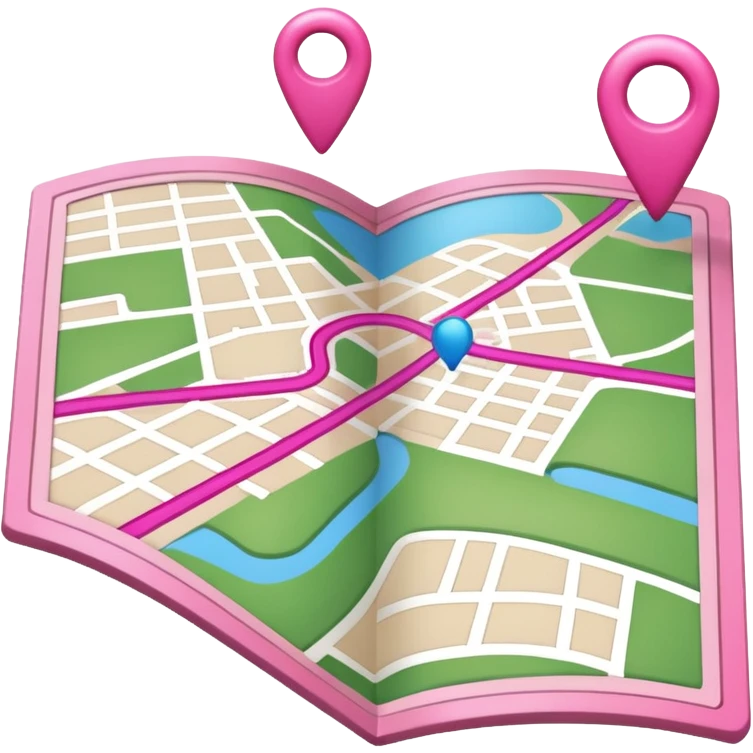 mix pink of a big gps map of the lines emoji