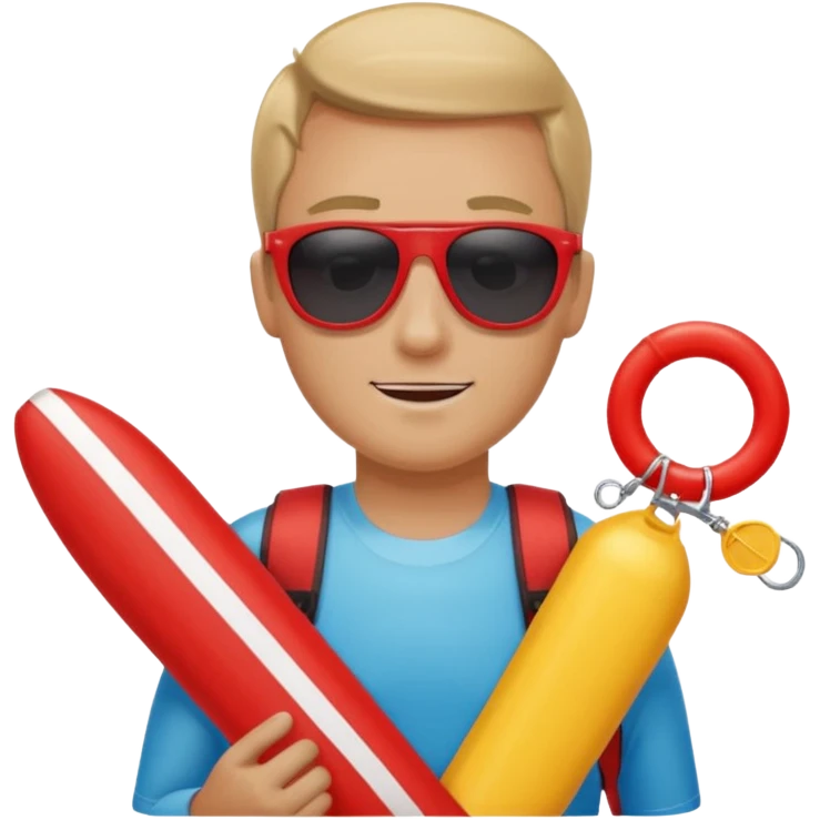 Lifeguard Holding Rescue circle Tube emoji