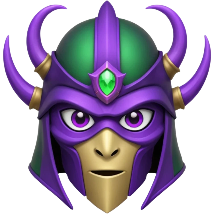 mystic knight with full face helmet and has he has purple and green eldricth powers emoji