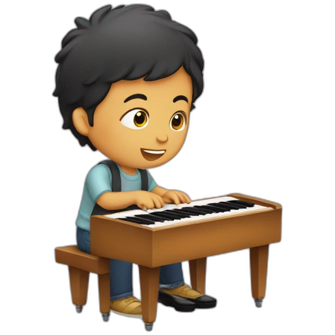 Niño tocando el piano emoji