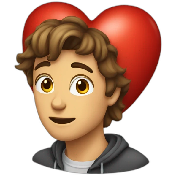 Coeur Rouge remplie de coeur emoji