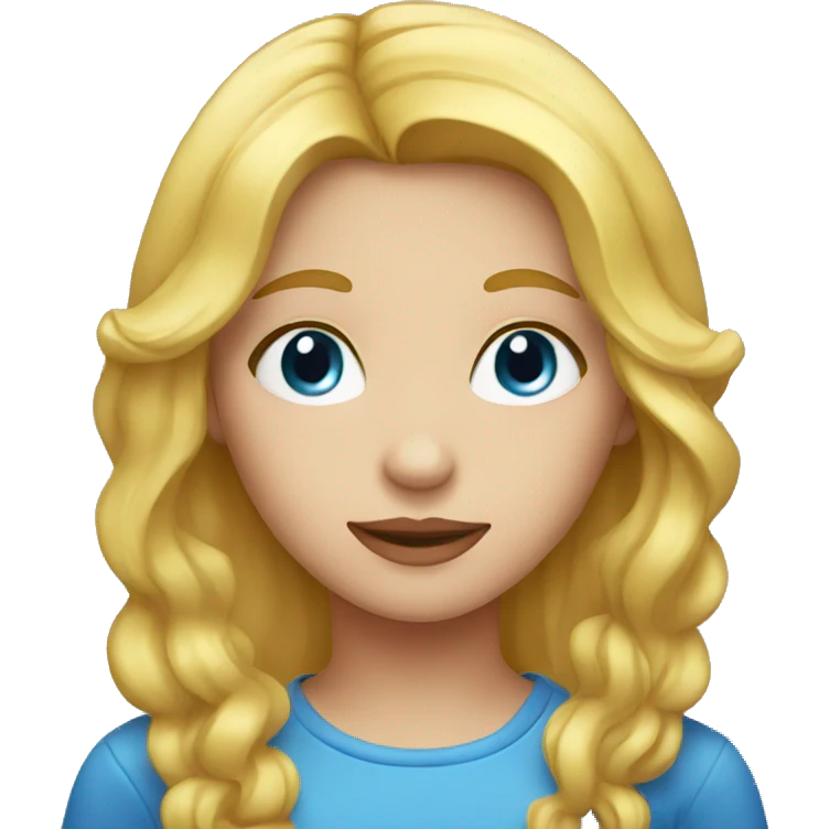 Girl with blonde hair blue eyes as tomato emoji