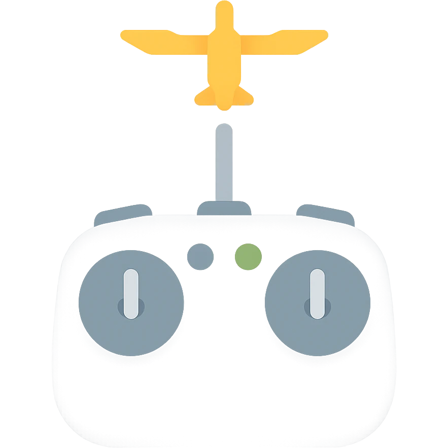 sleek VTOL remote controller, colored icon, modern design emoji