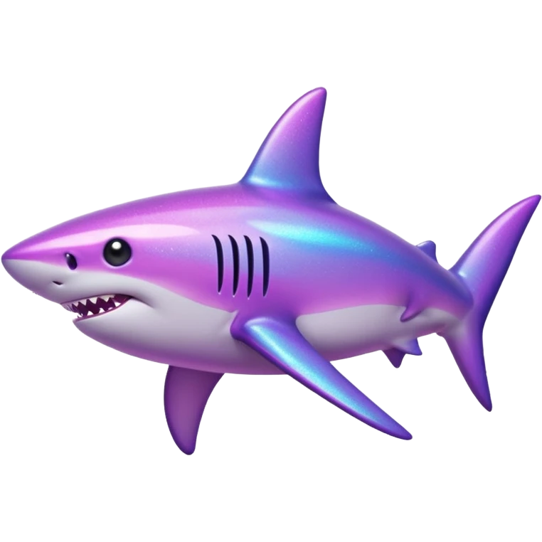 glitter purple and pink shark emoji