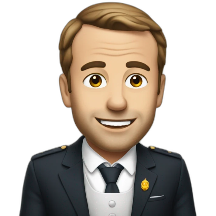 Macron avec une bière emoji