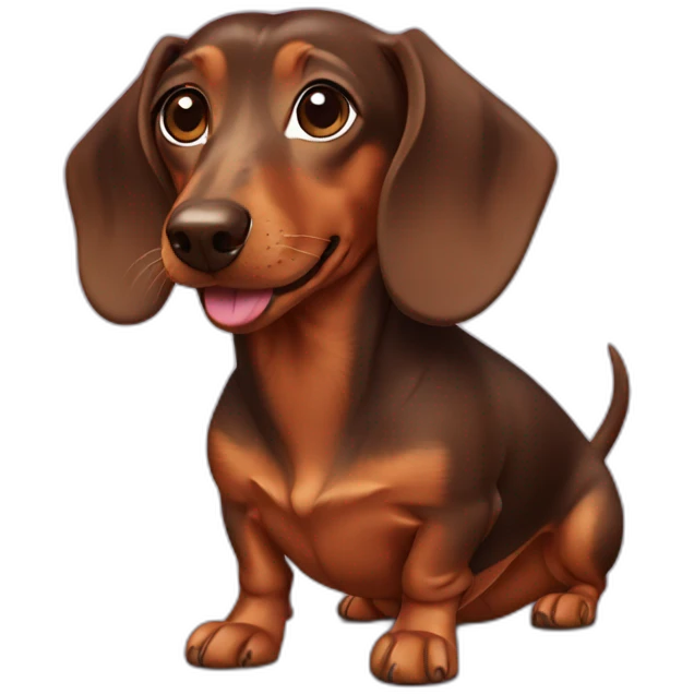 Brown female dachshund emoji