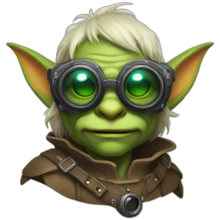 cute fantasy goblin with goggles and beard emoji