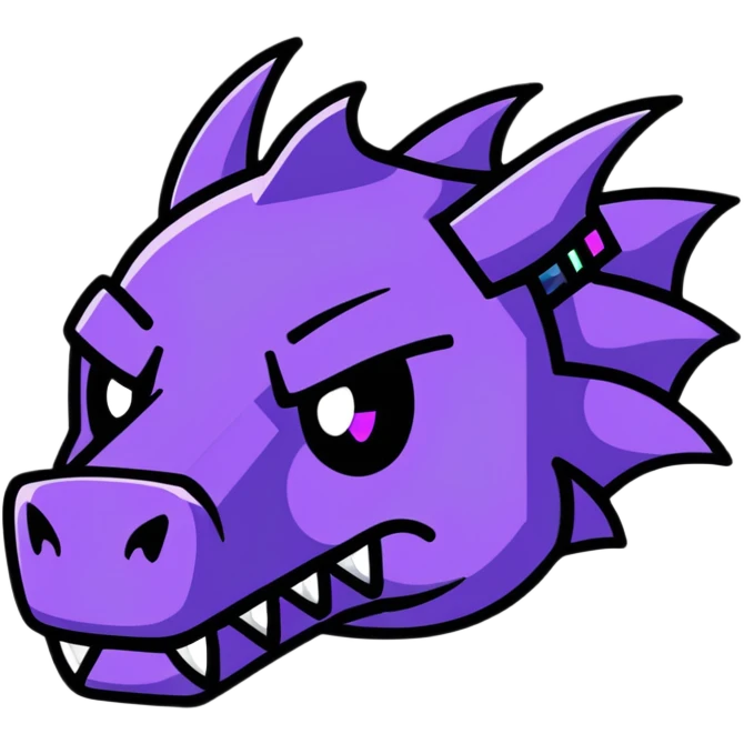 Minecraft black dragon head with purple eyes emoji