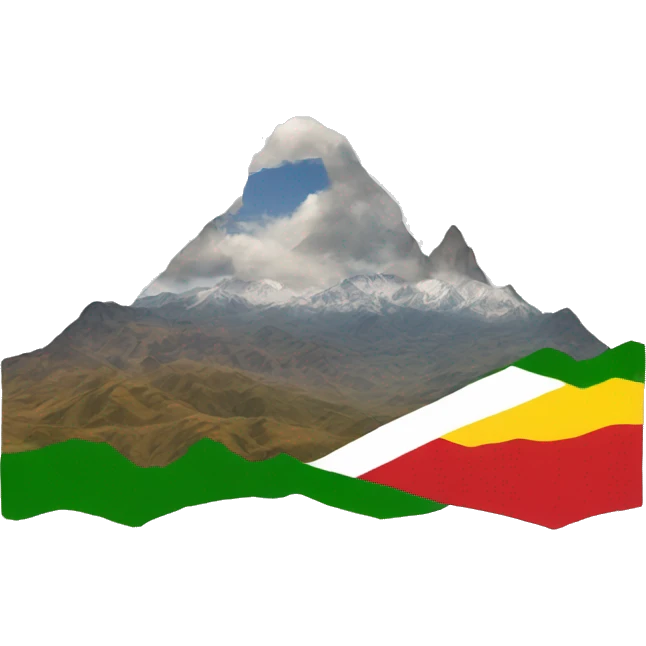 Mountains with Kurdish flag  emoji