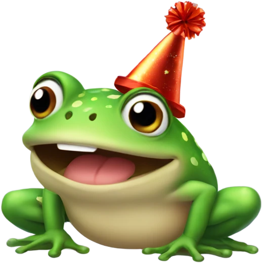 Happy Frog wearing happy new year hat emoji