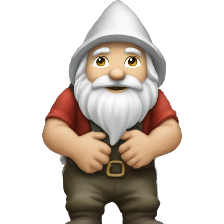 a gnome building a stone wall emoji
