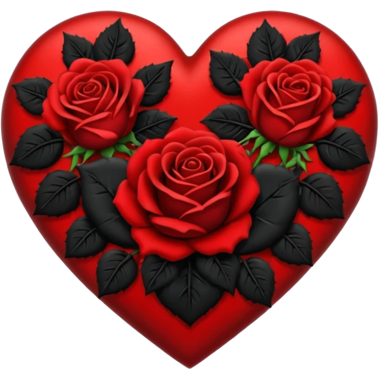 heart with black roses emoji