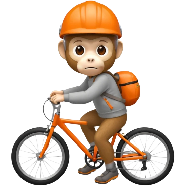 monkey with orange bicycle helmet, sweatshirt emoji