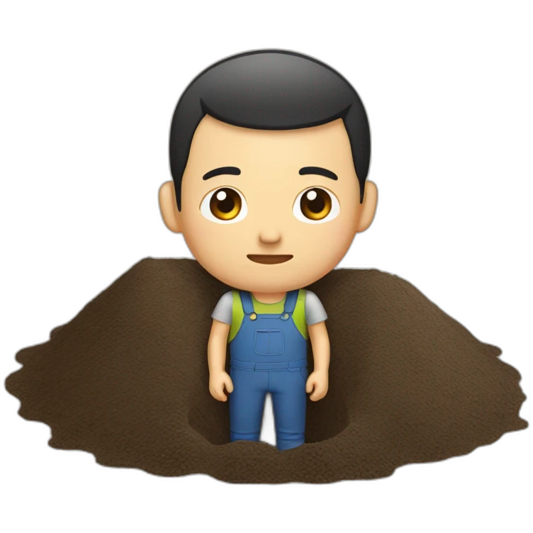 taiwanese man so down bad he dug a hole in the ground and got stuck emoji
