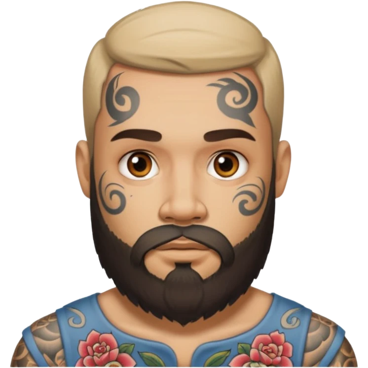 trapero capo con barba y tatuajes visibles emoji