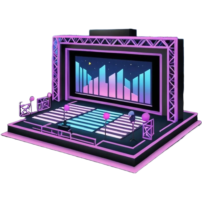 night electronic music festival stage from air emoji