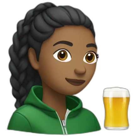 Lacoste black friends woman drinking beer with windbreaker emoji