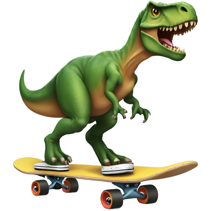 T-Rex on a skateboard emoji