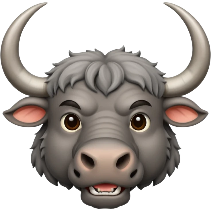 A gray african buffalo emoji