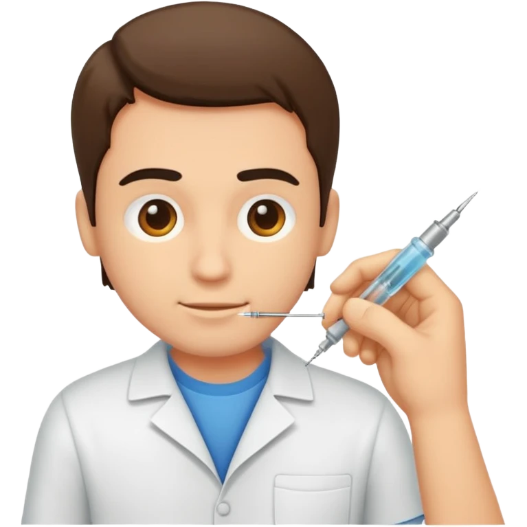 Guy injecting needle emoji