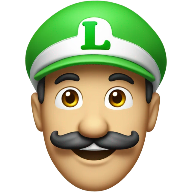Luigi smoking a BIG  blunt as an emoji. , just his face. Be accurate to how he looks emoji