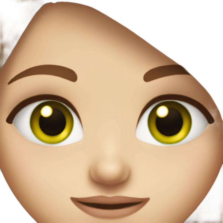 beautiful girl with brown hair green eyes emoji