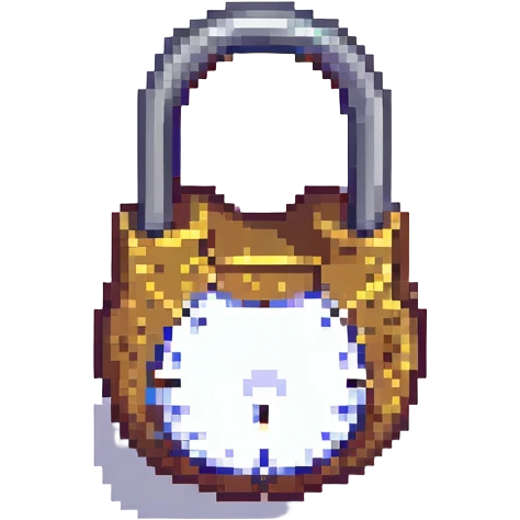 pixel art of a padlock to represent privacy emoji