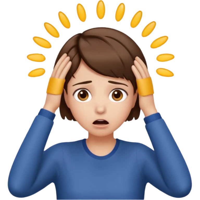 Shocked face hands on head emoji