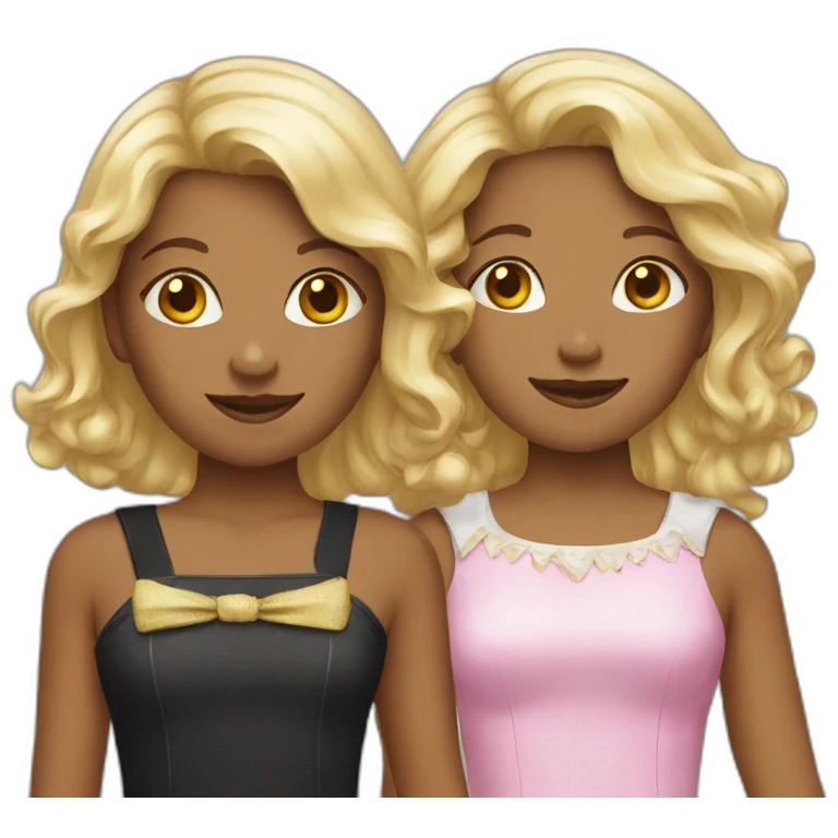 two girls wearing costumes emoji