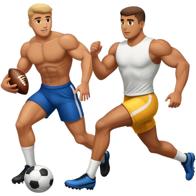 men is playing in football  emoji