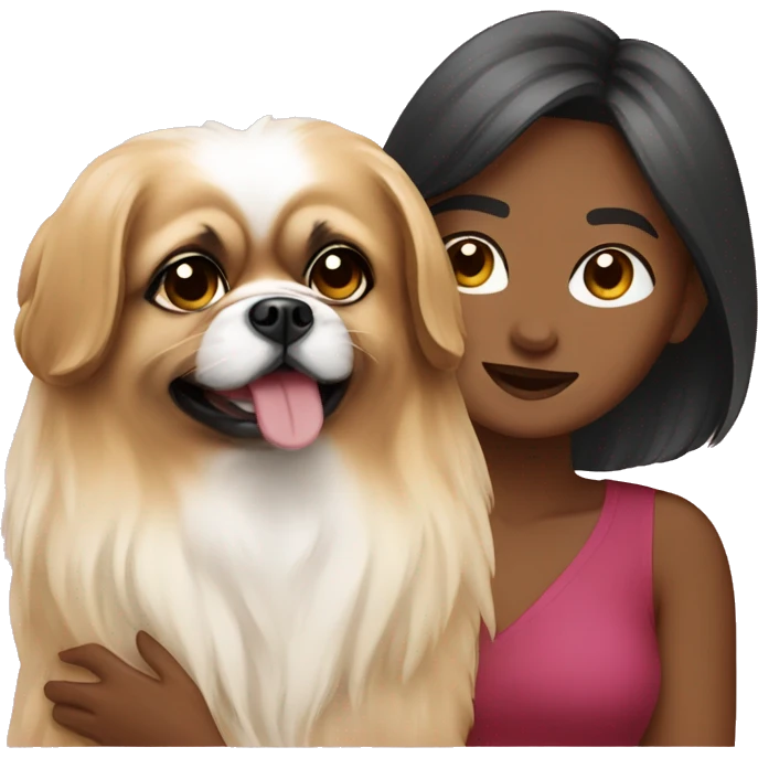 Women with Pekingese emoji