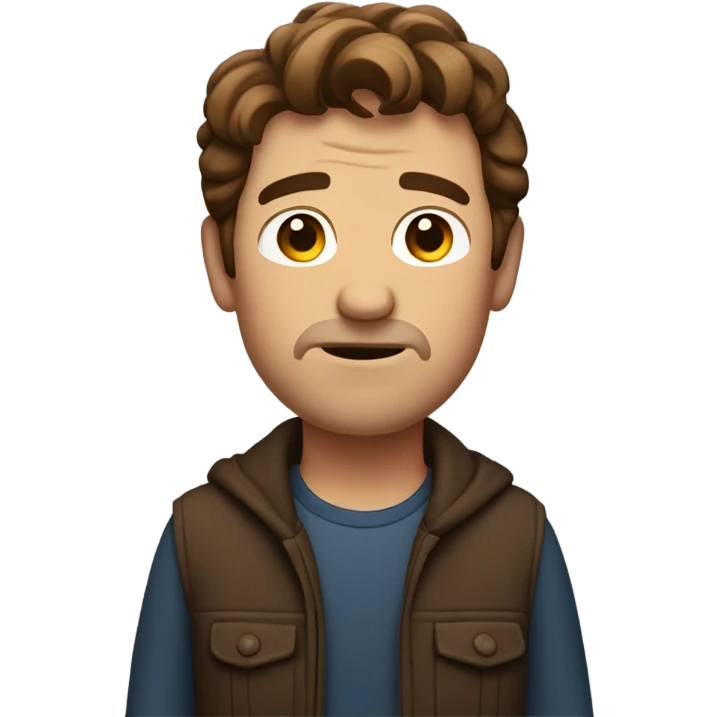 Brown haired man shrugging emoji