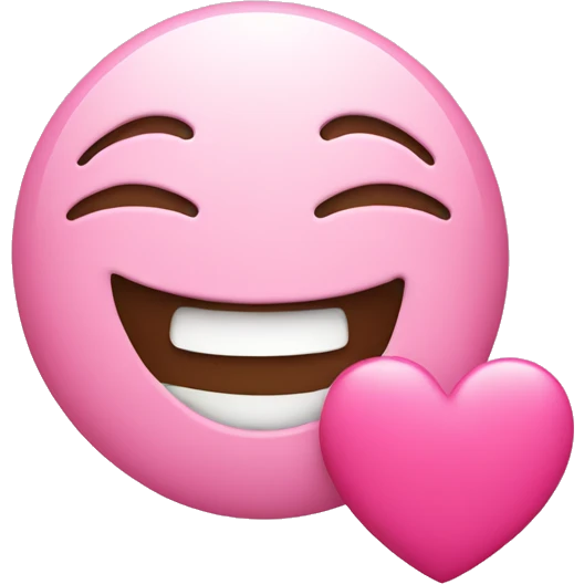 Smile with pink heart emoji