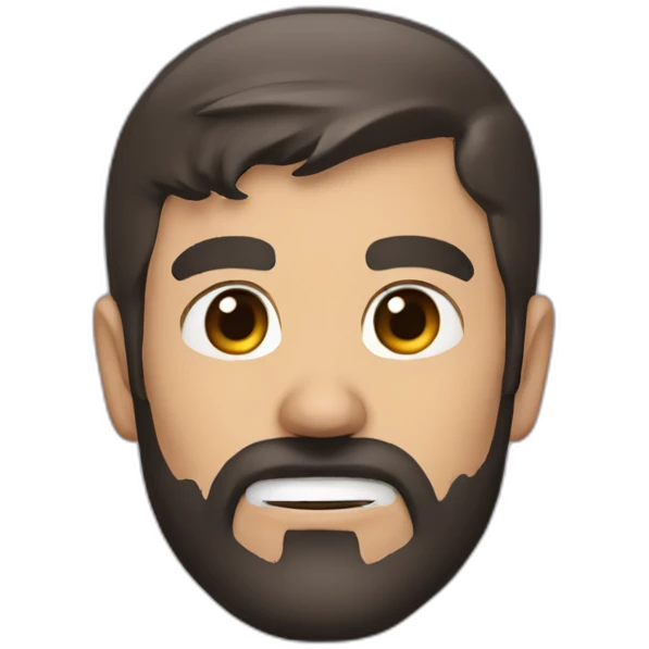 batman head only with black beard and brown eyes emoji
