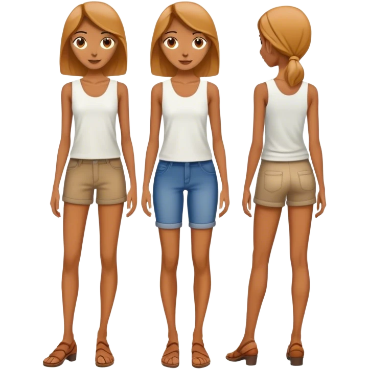 skinny woman with clothes that has a big butt emoji