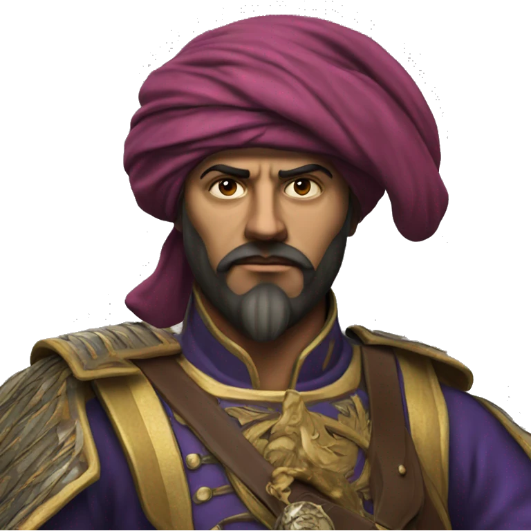 janissary full length photorealistic serious emoji